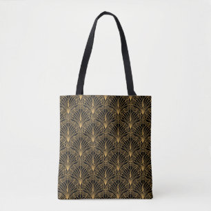 Bolsa Tote Ventilador da Art Deco: Amarelo Geométrico