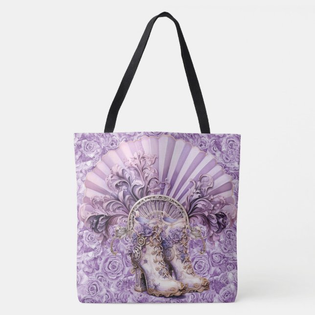Bolsa Tote Ventilador Lilac Steampunk Dramático e inicializa  (Frente)