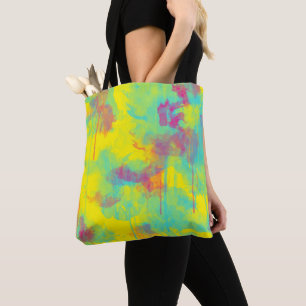 Bolsa Tote Verão abstrato Colorido divertido Borrifos de aqua