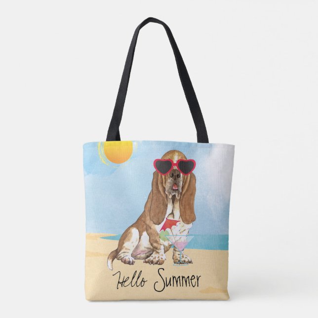 Bolsa Tote Verão Basset Hound (Verso)