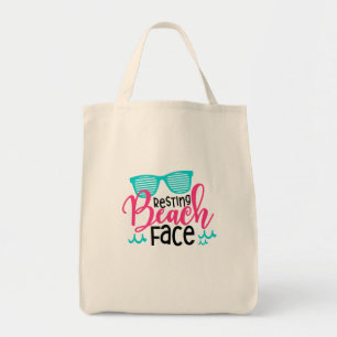 Bolsa Tote Verão de descanso engraçado do design da cara da