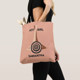 Bolsa Tote Verão de Menina Quente Pêssego Areia Nome Personal