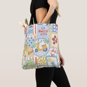 Bolsa Tote Verão Italiano Limões Mediterrâneos La Dolce Vita