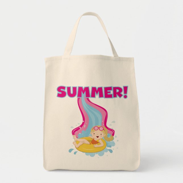 Bolsa Tote Verão louro da menina (Frente)