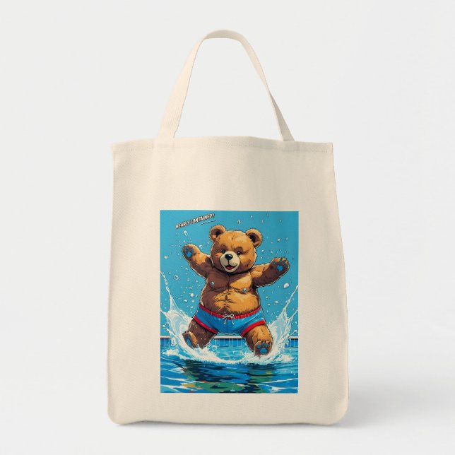 Bolsa Tote Verão Selvagem Vintage Pool  (Frente)