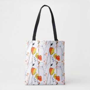 Bolsa Tote Verão tropical   Belos Design de flores amarelas