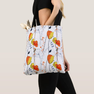 Bolsa Tote Verão tropical   Belos Design de flores amarelas