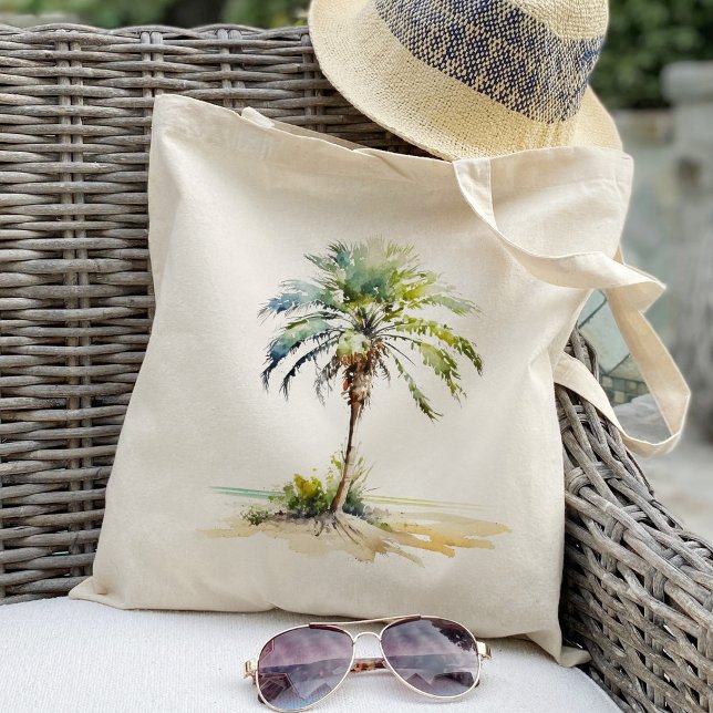 Bolsa Tote Verão Tropical de Palm Tree Sea (Criador carregado)