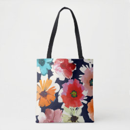 Bolsa Tote Verão tropical | Design de florais coloridos