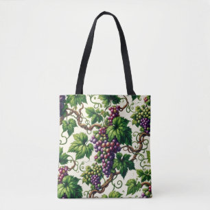 Bolsa Tote Verdant Vineyard Bliss: Uma Tapeçaria de Uvas