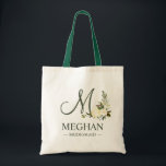Bolsa Tote Verde Botânico Cor de Água Floral Bridesmaid<br><div class="desc">Granulosa Cores Fluviais Florais Bridesmaid Tote Bag.</div>