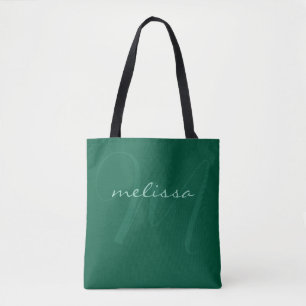 Bolsa Tote Verde Caçador Monograma Nome Simples