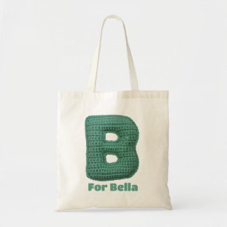 Bolsa Tote Verde Conhecido B Para Nome das Iniciais Cute Mode