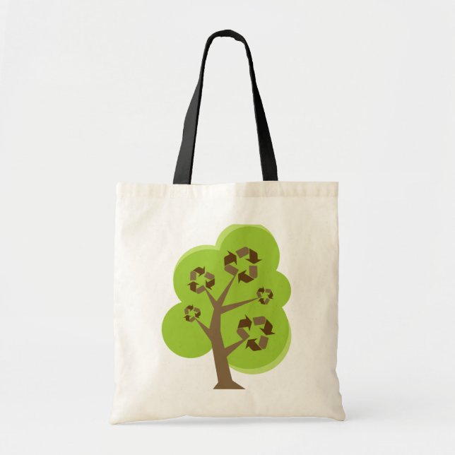 Bolsa Tote Verde da árvore do reciclar (Frente)