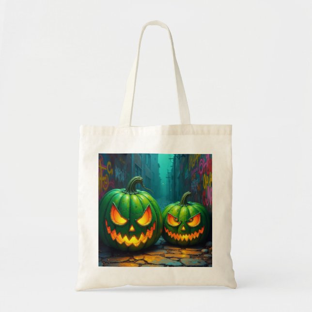 Bolsa Tote Verde de Halloween (Frente)