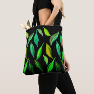 Bolsa Tote Verde Deixa aquarela ambiental