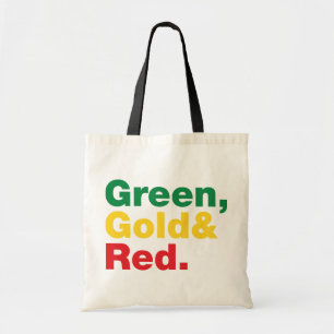Bolsa Tote Verde, Dourado e Vermelho.
