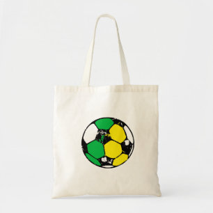 Bolsa Tote Verde e bola de futebol do ouro