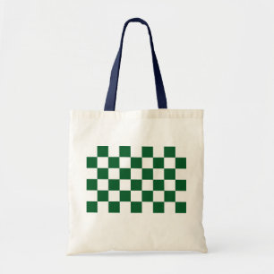Bolsa Tote Verde e branco verificados