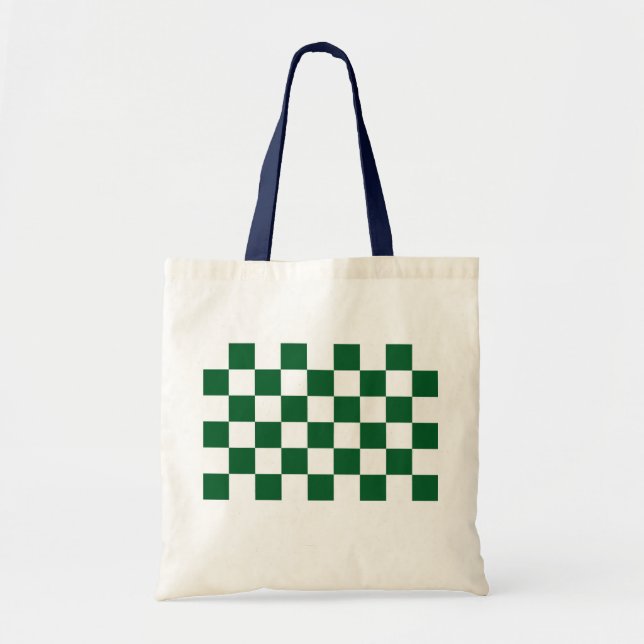 Bolsa Tote Verde e branco verificados (Frente)