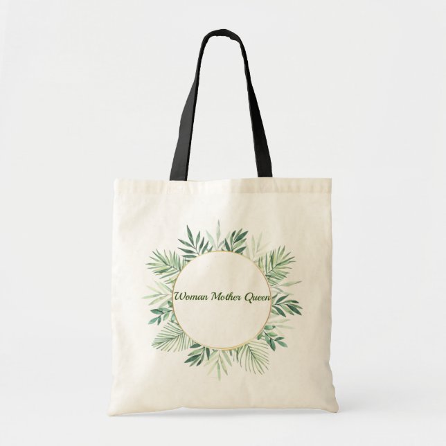 BOLSA TOTE VERDE FLOR COM DEDICAÇÃO (Frente)