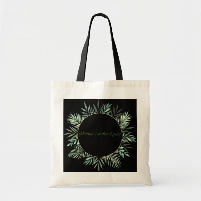 BOLSA TOTE VERDE FLOR COM SACO DE DEDICAÇÃO (Frente)