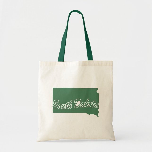 Bolsa Tote Verde Floresta Estado Dakota do Sul (Frente)