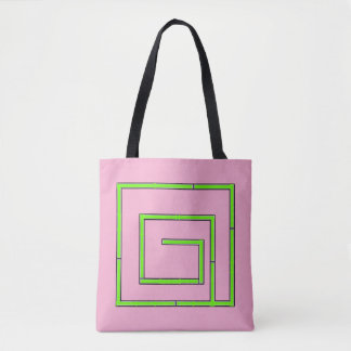 Bolsa Tote Verde Geo Rosa