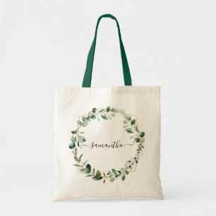 Bolsa Tote Verde Geométrico Eucalyptus Deixa Personalizado