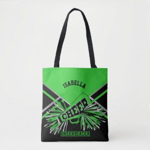 Bolsa Tote Verde limão, Prata e Cheerleader Preto