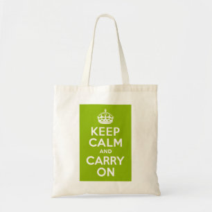 Bolsa Tote Verde-maçã mantenha a calma e continue