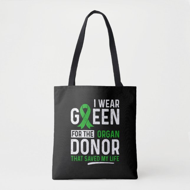 Bolsa Tote Verde Para O Rim Transplantado Do Doador De Órgãos (Frente)