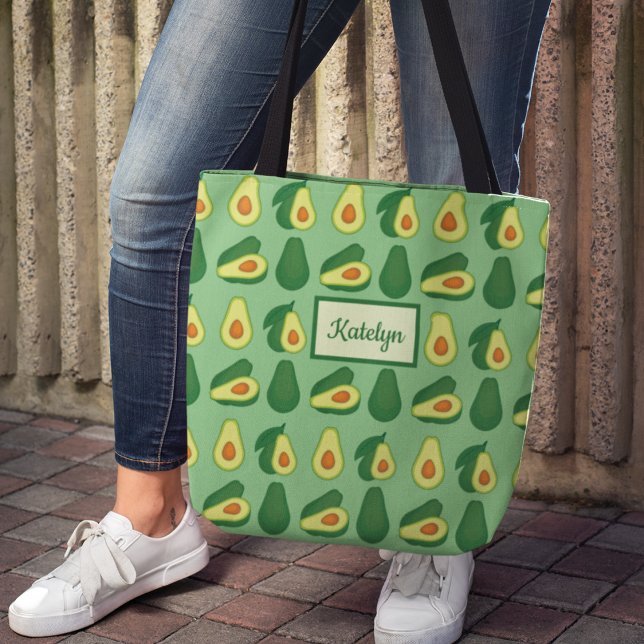 Bolsa Tote Verde Personalizado para o Lover do Avocado (Criador carregado)