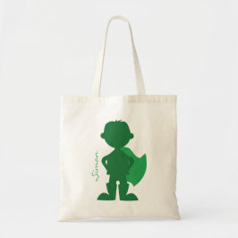 Bolsa Tote Verde personalizado silhueta do menino do