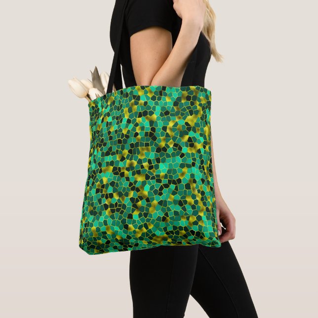 Bolsa Tote Verde sem som e Dourado estilhaço (Close Up)