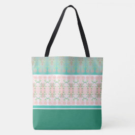 Bolsa Tote Verde Teal E Branco