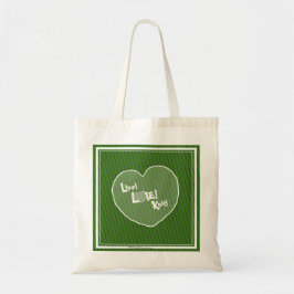 Bolsa Tote VERDE vivo! Amor! Malha! Sacola de Sweetie♥Heart