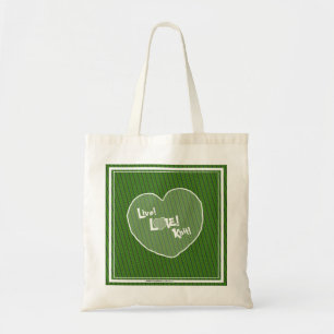 Bolsa Tote VERDE vivo! Amor! Malha! Sacola de Sweetie♥Heart
