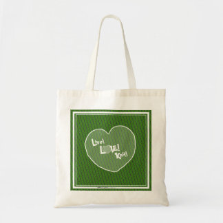Bolsa Tote VERDE vivo! Amor! Malha! Sacola de Sweetie♥Heart