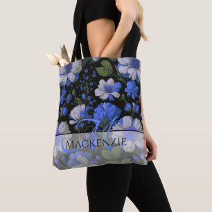 Bolsa Tote Verdinhos elegantes, azuis-prateados e elegantes
