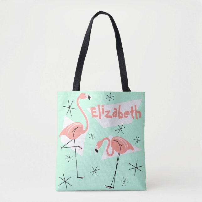 Bolsa Tote Verificação verde conhecida verde retro dos (Frente)