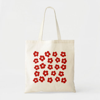 Bolsa Tote Vermelha com Padrão de Flor Pintada à M