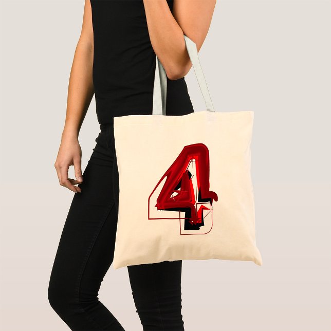 Bolsa Tote Vermelho Abstrato e preto - Número 4 (Criador carregado)