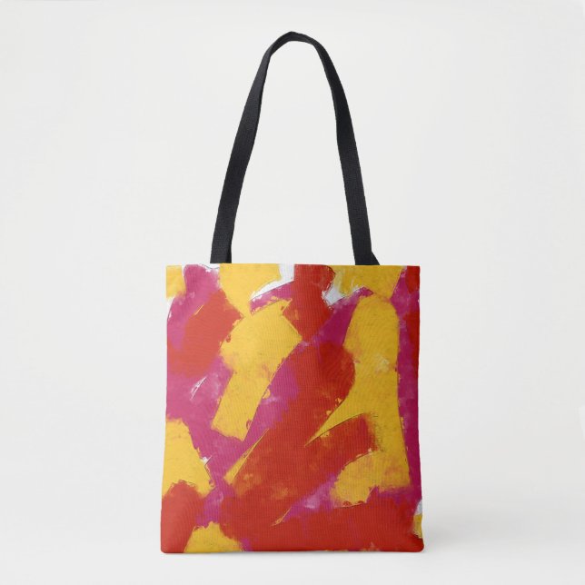 Bolsa Tote Vermelho, Amarelo e Rosa (Frente)