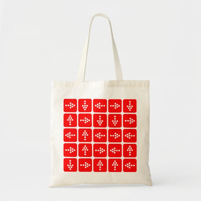 Bolsa Tote Vermelho ao quadrado de seta LED (Frente)