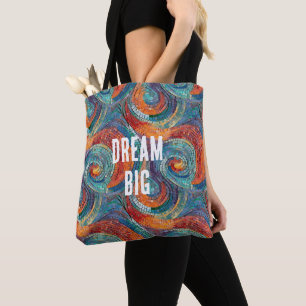 Bolsa Tote Vermelho Azul, Anel Laranja