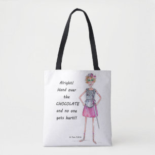 Bolsa Tote Vermelho blindado Figura requer chocolate