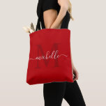 Bolsa Tote Vermelho Borgonha Escuro Personalizável<br><div class="desc">Apresentando nosso Nome e & Nome Iniciais Personalizáveis com Sólida Cor Vermelha Tote Bag, um acessório chic e personalizado que combina estilo e individualidade sem esforço. Criado com uma canvas vermelha sólida, esta bolsa de tote serve como um pano de fundo vibrante para o seu nome e inicial escolhidos, criando...</div>