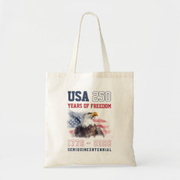Bolsa Tote Vermelho Branco e Azul dos EUA 250º Aniversário da