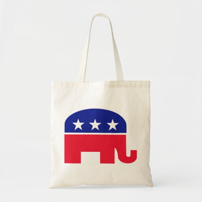 Bolsa Tote Vermelho, branco e azul republicanos do elefante (Frente)